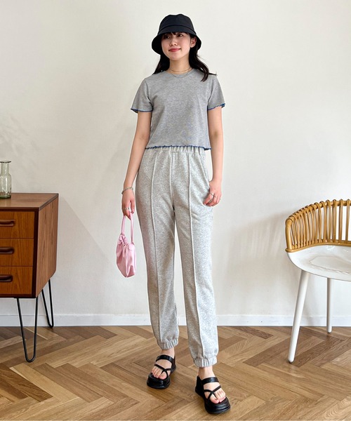 EPIMI E'PIMMY（エピミエピミー）の「配色メローコンパクトリブTシャツ（Tシャツ/カットソー・レディース・ホワイト/ブラック/オフホワイト/杢グレー・MEDIUM）」の13枚目の写真