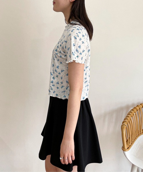 EPIMI E'PIMMY（エピミエピミー）の「配色メローコンパクトリブTシャツ（Tシャツ/カットソー・レディース・ホワイト/ブラック/オフホワイト/杢グレー・MEDIUM）」の14枚目の写真