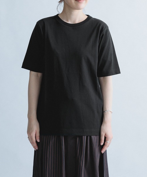 FORK&SPOON（フォークアンドスプーン）の「FORK&SPOON　オーガニックコットンショートスリーブTシャツ（Tシャツ/カットソー・レディース・グリーン系その他/ブラック/オフホワイト/ブラウン・ONE）」の3枚目の写真