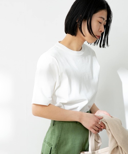 FORK&SPOON（フォークアンドスプーン）の「FORK&SPOON　オーガニックコットンショートスリーブTシャツ（Tシャツ/カットソー・レディース・グリーン系その他/ブラック/オフホワイト/ブラウン・ONE）」の11枚目の写真