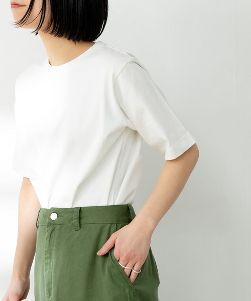 FORK&SPOON（フォークアンドスプーン）の「FORK&SPOON　オーガニックコットンショートスリーブTシャツ（Tシャツ/カットソー・レディース・グリーン系その他/ブラック/オフホワイト/ブラウン・ONE）」の15枚目の写真