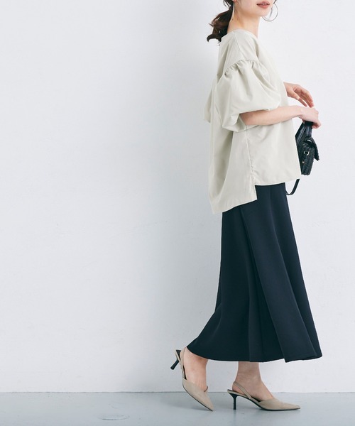 coca(coca)(コカ)の「ふんわりスリーブVネックブラウス(シャツ/ブラウス・レディース・ブラック/ベージュ/ピンク/カーキ・M/L)」の10枚目の写真