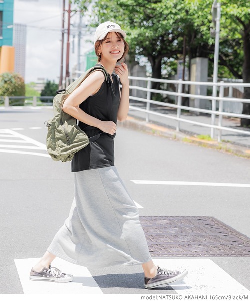 coca（coca）（コカ）の「とろみシリーズ　Vネックノースリ（タンクトップ・レディース・ホワイト/ブラック/ライトピンク・M/L）」の14枚目の写真