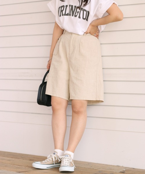 美品★SHINZONE コットンリネン ショートパンツ 36 ホワイト 美品☆SHINZONE コットンリネン ショートパンツ 36 ホワイト
