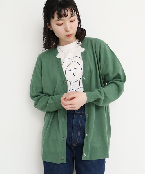 ボンポワン 19FW しかた 刺繍カーディガン 4A
