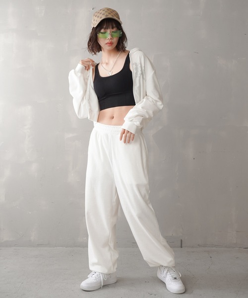 STONE  ホワイト スウェットパンツ VANQUISH FITNESS Essentialモデル ストーン オーバーサイズ