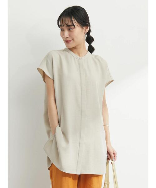 Green　Parks（グリーンパークス）の「フロント比翼チュニック（シャツ/ブラウス・レディース・サックスブルー/オレンジ/グレイッシュベージュ/ダークネイビー・FREE）」の18枚目の写真