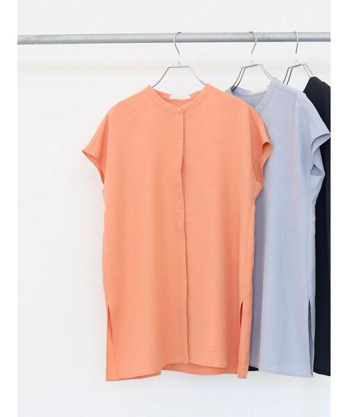 Green　Parks（グリーンパークス）の「フロント比翼チュニック（シャツ/ブラウス・レディース・サックスブルー/オレンジ/グレイッシュベージュ/ダークネイビー・FREE）」の19枚目の写真