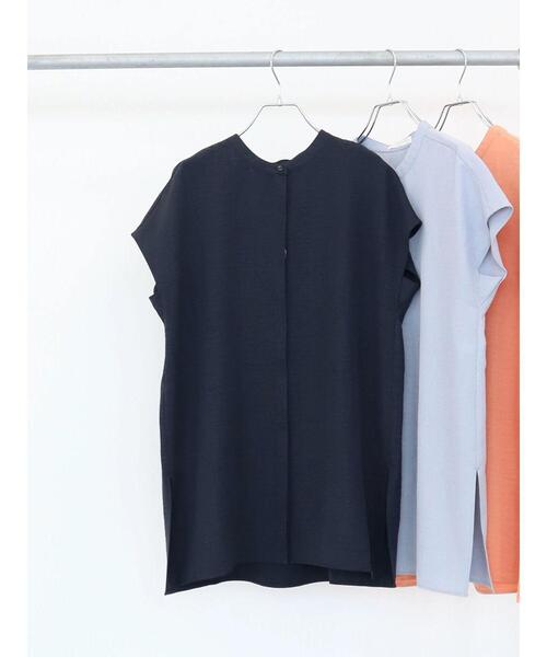 Green　Parks（グリーンパークス）の「フロント比翼チュニック（シャツ/ブラウス・レディース・サックスブルー/オレンジ/グレイッシュベージュ/ダークネイビー・FREE）」の21枚目の写真