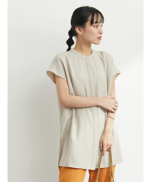 Green　Parks（グリーンパークス）の「フロント比翼チュニック（シャツ/ブラウス・レディース・サックスブルー/オレンジ/グレイッシュベージュ/ダークネイビー・FREE）」の10枚目の写真