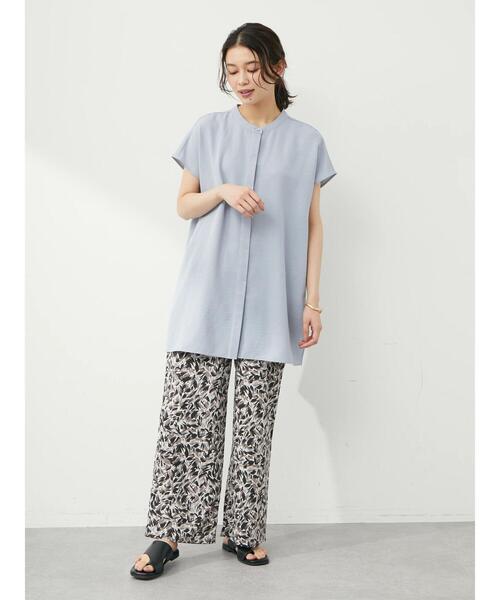 Green　Parks（グリーンパークス）の「フロント比翼チュニック（シャツ/ブラウス・レディース・サックスブルー/オレンジ/グレイッシュベージュ/ダークネイビー・FREE）」の6枚目の写真