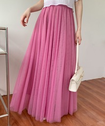 チュールエアリーボリュームロングスカート