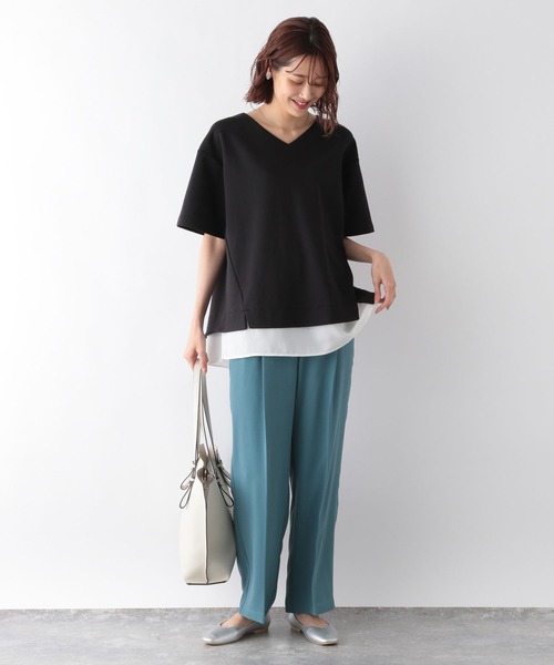 GLOBAL WORK（グローバルワーク）の「フェイクレイヤーＶネックプルオーバー/278863（Tシャツ/カットソー・レディース・ブラック/ブルー/グレイッシュベージュ・MEDIUM/LARGE）」の11枚目の写真