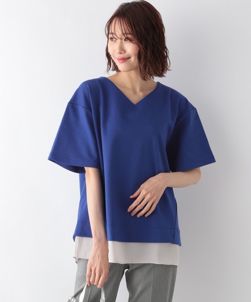 GLOBAL WORK（グローバルワーク）の「フェイクレイヤーＶネックプルオーバー/278863（Tシャツ/カットソー・レディース・ブラック/ブルー/グレイッシュベージュ・MEDIUM/LARGE）」の17枚目の写真