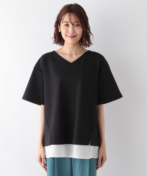 GLOBAL WORK（グローバルワーク）の「フェイクレイヤーＶネックプルオーバー/278863（Tシャツ/カットソー・レディース・ブラック/ブルー/グレイッシュベージュ・MEDIUM/LARGE）」の13枚目の写真