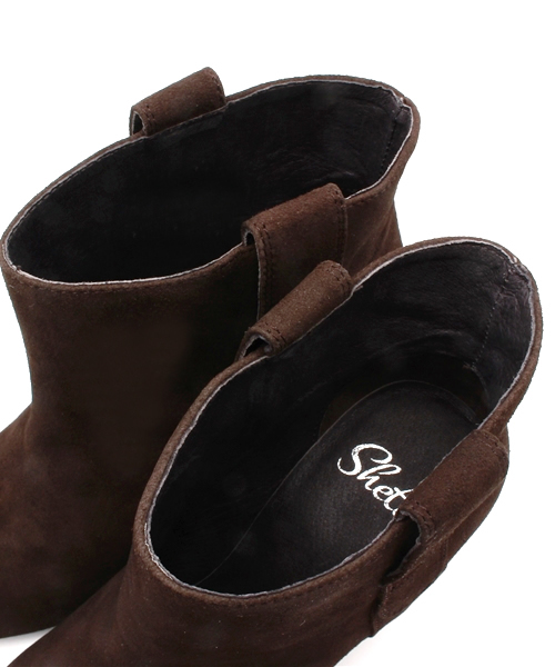 OUTLET（アウトレット）の「【Sheta】スウェードショートブーツ（ブーツ・レディース・ダークブラウン・36/37）」の8枚目の写真