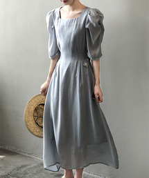 シフォンスクエアネックワンピース culw236