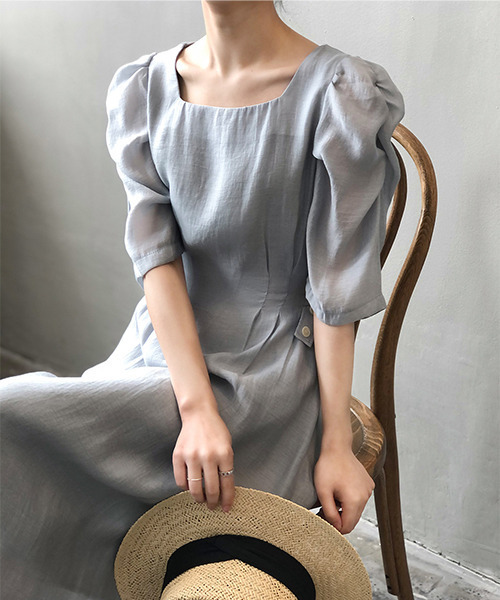 c.u.l（シーユーエル）の「シフォンスクエアネックワンピース culw236（ワンピース・レディース・アイボリー/ブルー・L/M）」の19枚目の写真