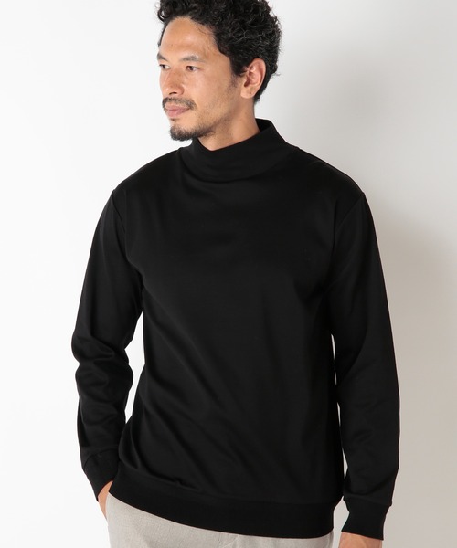 MEN'S BIGI（メンズビギ）の「60/2マーセライズジャージモックネックニット（ニット/セーター・メンズ・ブラック/オフホワイト/オレンジ・01/02/03）」の9枚目の写真