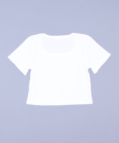 VIBGYOR Women(ヴィブジョー ウィメン)の「【KOREA SELECT】ショート丈 ラウンドネック 半袖 Tシャツ(Tシャツ/カットソー・レディース・ホワイト/ライトブルー/ブラック/パープル/グレー/ピンク/ブルー・SMALL/MEDIUM/LARGE)」の8枚目の写真