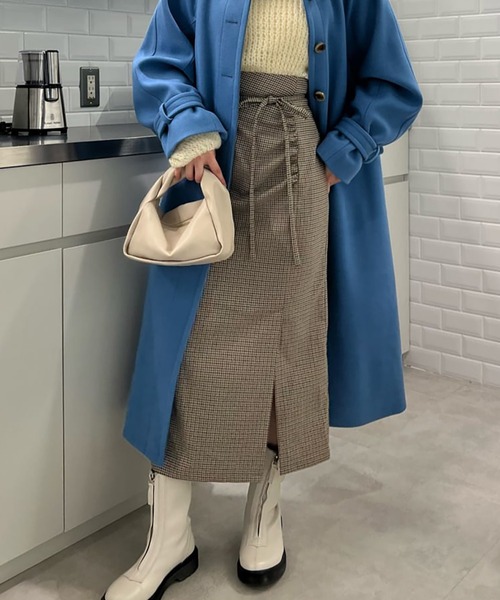 FREE'S MART（フリーズマート）の「【Sシリーズ対応】◆ドロストフロントスリットナロースカート（スカート・レディース・ブラック/ベージュ系その他/レッド・X-SMALL/SMALL/MEDIUM）」の2枚目の写真