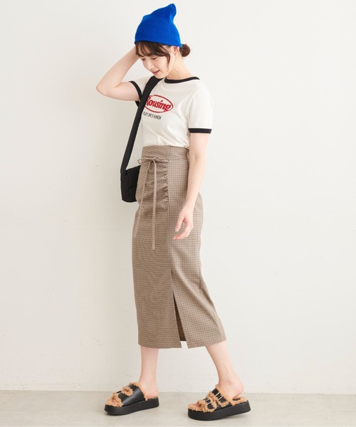 FREE'S MART（フリーズマート）の「【Sシリーズ対応】◆ドロストフロントスリットナロースカート（スカート・レディース・ブラック/ベージュ系その他/レッド・X-SMALL/SMALL/MEDIUM）」の6枚目の写真