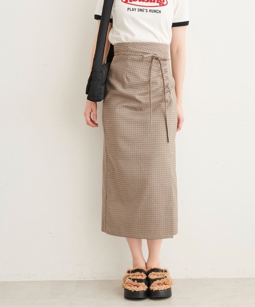 FREE'S MART（フリーズマート）の「【Sシリーズ対応】◆ドロストフロントスリットナロースカート（スカート・レディース・ブラック/ベージュ系その他/レッド・X-SMALL/SMALL/MEDIUM）」の8枚目の写真