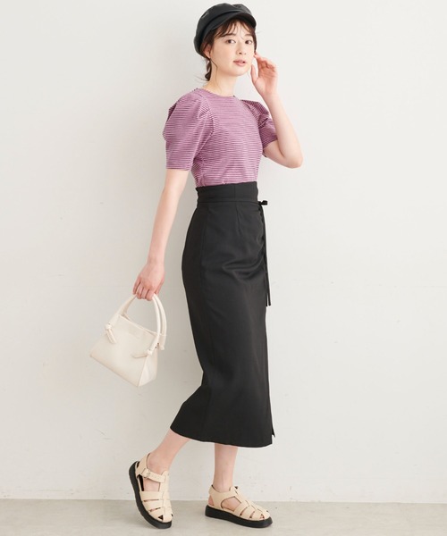 FREE'S MART（フリーズマート）の「【Sシリーズ対応】◆ドロストフロントスリットナロースカート（スカート・レディース・ブラック/ベージュ系その他/レッド・X-SMALL/SMALL/MEDIUM）」の14枚目の写真