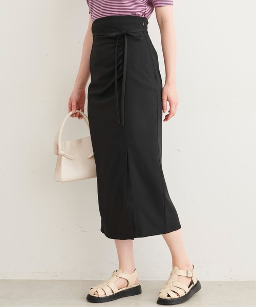 FREE'S MART（フリーズマート）の「【Sシリーズ対応】◆ドロストフロントスリットナロースカート（スカート・レディース・ブラック/ベージュ系その他/レッド・X-SMALL/SMALL/MEDIUM）」の17枚目の写真