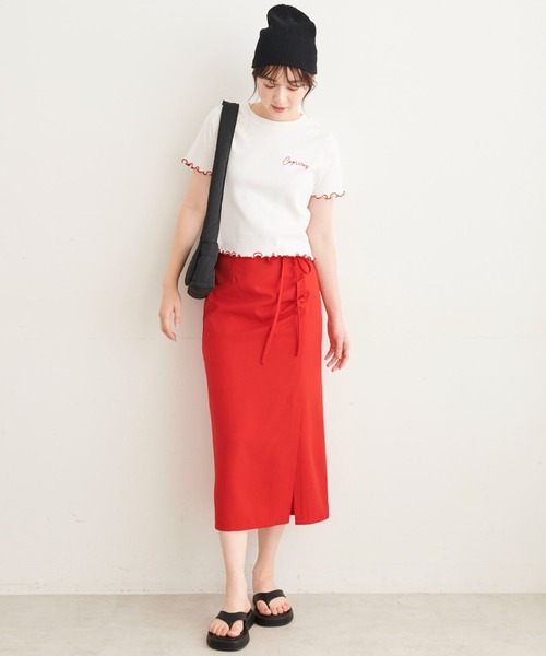 FREE'S MART（フリーズマート）の「【Sシリーズ対応】◆ドロストフロントスリットナロースカート（スカート・レディース・ブラック/ベージュ系その他/レッド・X-SMALL/SMALL/MEDIUM）」の20枚目の写真