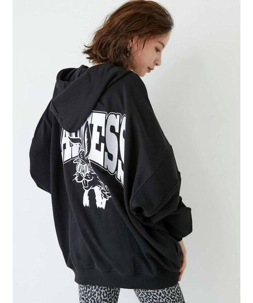 GYDA(ジェイダ)の「RADNESS BUNNYアームリブBIGパーカー(パーカー・レディース・ブラック/ピンク/ベージュ・FREE)」の14枚目の写真