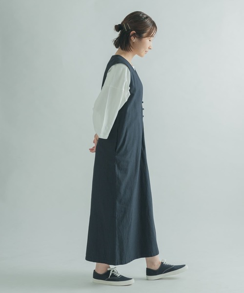 美品 skep 2wayvネックノースリーブワンピース グレー Vネックノースリーブワンピース（春夏用）：グレー | ワンピース