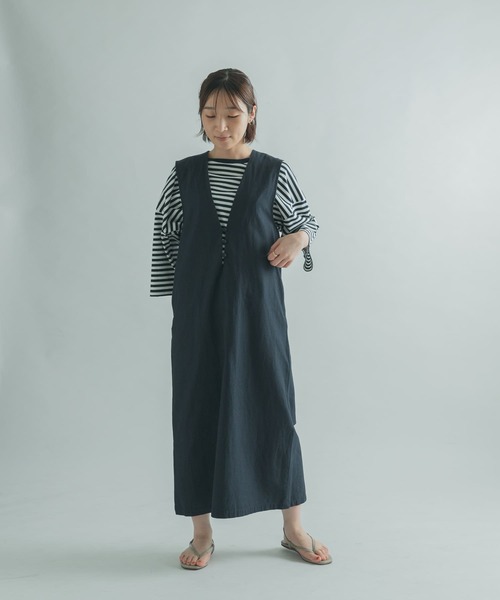 FORK&SPOON（フォークアンドスプーン）の「FORK&SPOON　Vネックノースリーブワンピース（ワンピース・レディース・ブルー系その他/グレー系その他・1/2）」の19枚目の写真