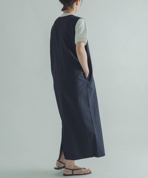 FORK&SPOON（フォークアンドスプーン）の「FORK&SPOON　Vネックノースリーブワンピース（ワンピース・レディース・ブルー系その他/グレー系その他・1/2）」の14枚目の写真