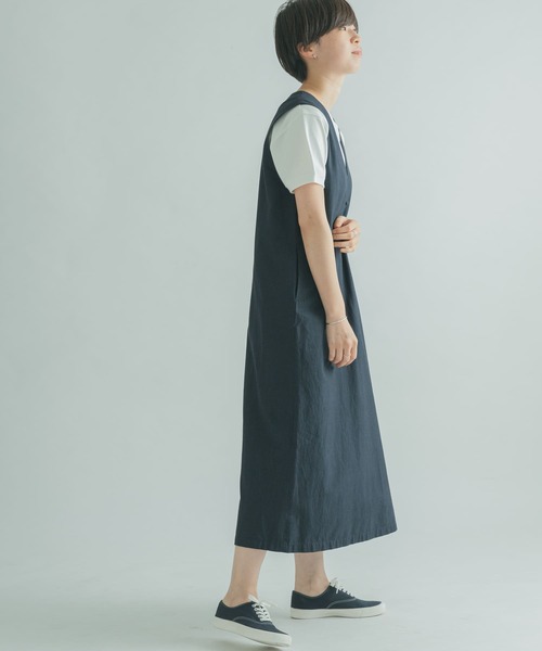 FORK&SPOON（フォークアンドスプーン）の「FORK&SPOON　Vネックノースリーブワンピース（ワンピース・レディース・ブルー系その他/グレー系その他・1/2）」の21枚目の写真