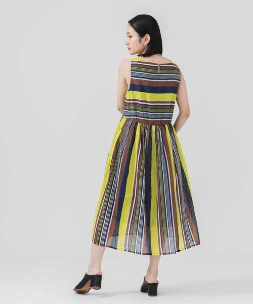 Paradise Picnic（パラダイスピクニック）の「ボイルランダムボーダーワンピース（ワンピース・レディース・ピンク/イエロー/ブルー・FREE）」の16枚目の写真