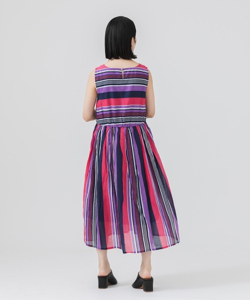 Paradise Picnic（パラダイスピクニック）の「ボイルランダムボーダーワンピース（ワンピース・レディース・ピンク/イエロー/ブルー・FREE）」の13枚目の写真