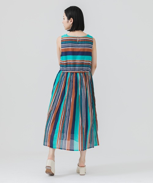 Paradise Picnic（パラダイスピクニック）の「ボイルランダムボーダーワンピース（ワンピース・レディース・ピンク/イエロー/ブルー・FREE）」の14枚目の写真