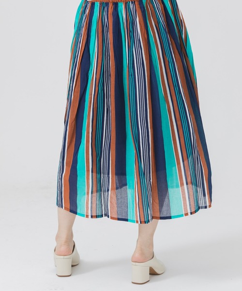 Paradise Picnic（パラダイスピクニック）の「ボイルランダムボーダーワンピース（ワンピース・レディース・ピンク/イエロー/ブルー・FREE）」の15枚目の写真