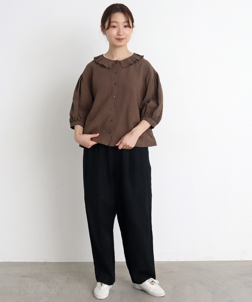 chambre de charme（シャンブルドゥシャーム）の「●14リネン ゆるりパンツ（その他パンツ・レディース・ブラック/レッド・FREE）」の3枚目の写真