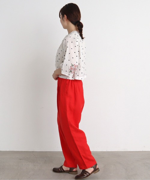 chambre de charme（シャンブルドゥシャーム）の「●14リネン ゆるりパンツ（その他パンツ・レディース・ブラック/レッド・FREE）」の14枚目の写真