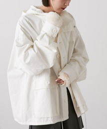 CIAOPANIC TYPY | 【ユニセックス】【セットアップ対応】オーバーサイズリップストップスノーカモパーカー(ミリタリージャケット)