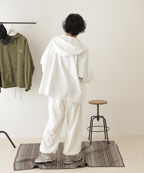 CIAOPANIC TYPY（チャオパニックティピー）の「【ユニセックス】【セットアップ対応】オーバーサイズリップストップスノーカモパーカー（ミリタリージャケット・メンズ・ホワイト/カーキ・ONE SIZE）」の9枚目の写真