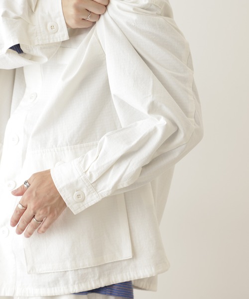 CIAOPANIC TYPY（チャオパニックティピー）の「【ユニセックス】【セットアップ対応】オーバーサイズリップストップスノーカモパーカー（ミリタリージャケット・メンズ・ホワイト/カーキ・ONE SIZE）」の19枚目の写真