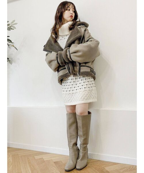 dazzlin（ダズリン）の「フラワーアートニットミニスカート（スカート・レディース・ブラック/アイボリー/パープル・FREE）」の10枚目の写真