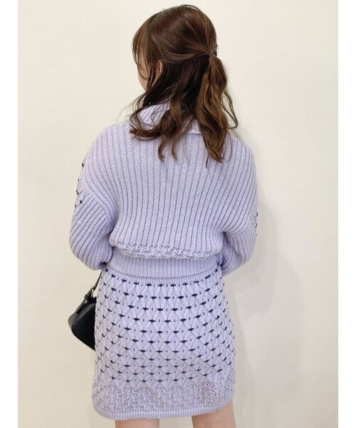 dazzlin（ダズリン）の「フラワーアートニットミニスカート（スカート・レディース・ブラック/アイボリー/パープル・FREE）」の21枚目の写真