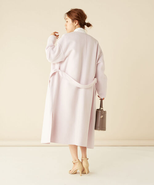 NOLLEYS シャルム リバー コート ウール 裏地なし ガウン ベルト付 NOLLEY'S（ノーリーズ）の「シャルムリバーコート（その他アウター