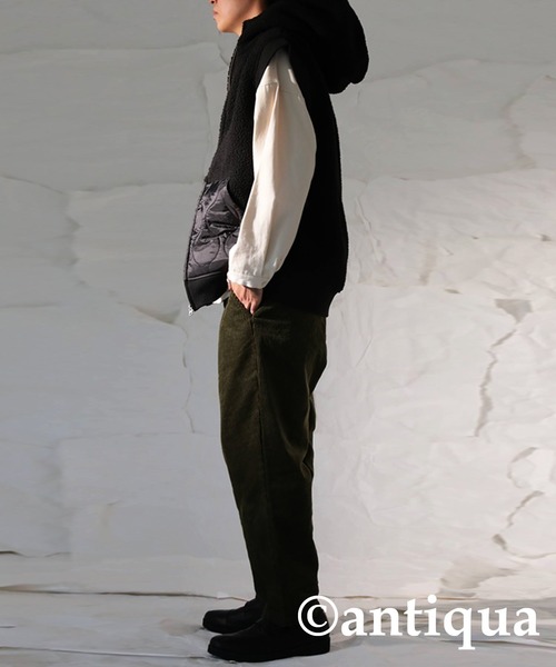 antiqua（アンティカ）の「異素材MIXボアベスト（ベスト・レディース・ブラック/カーキ・FREE）」の21枚目の写真