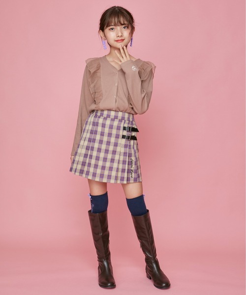 JENNI love（ジェニィラブ）の「チュールフリルテレコカーデ（カーディガン/ボレロ・キッズ・ブラック/ラベンダー/ブラウン・130cm/140cm/150cm/160cm）」の6枚目の写真