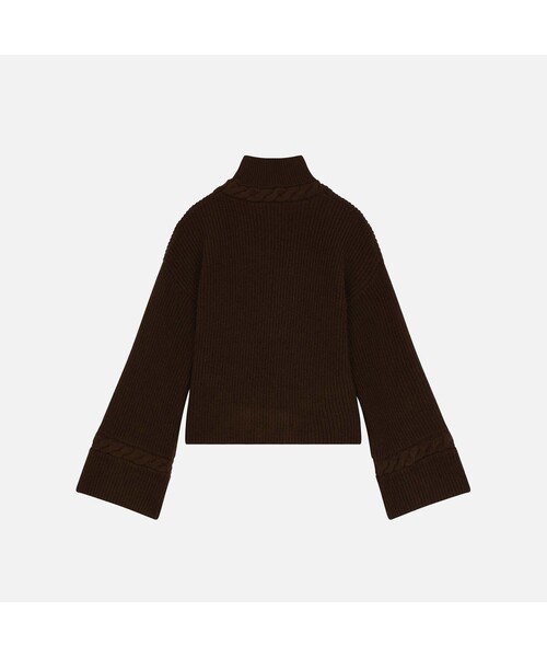 AIGLE（エーグル）の「スタンドカラーリブセーター（ニット/セーター・レディース・ブラウン・S/M）」の7枚目の写真